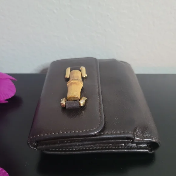 Gucci Vintage bamboo leather wallet - Picture 5 of 16